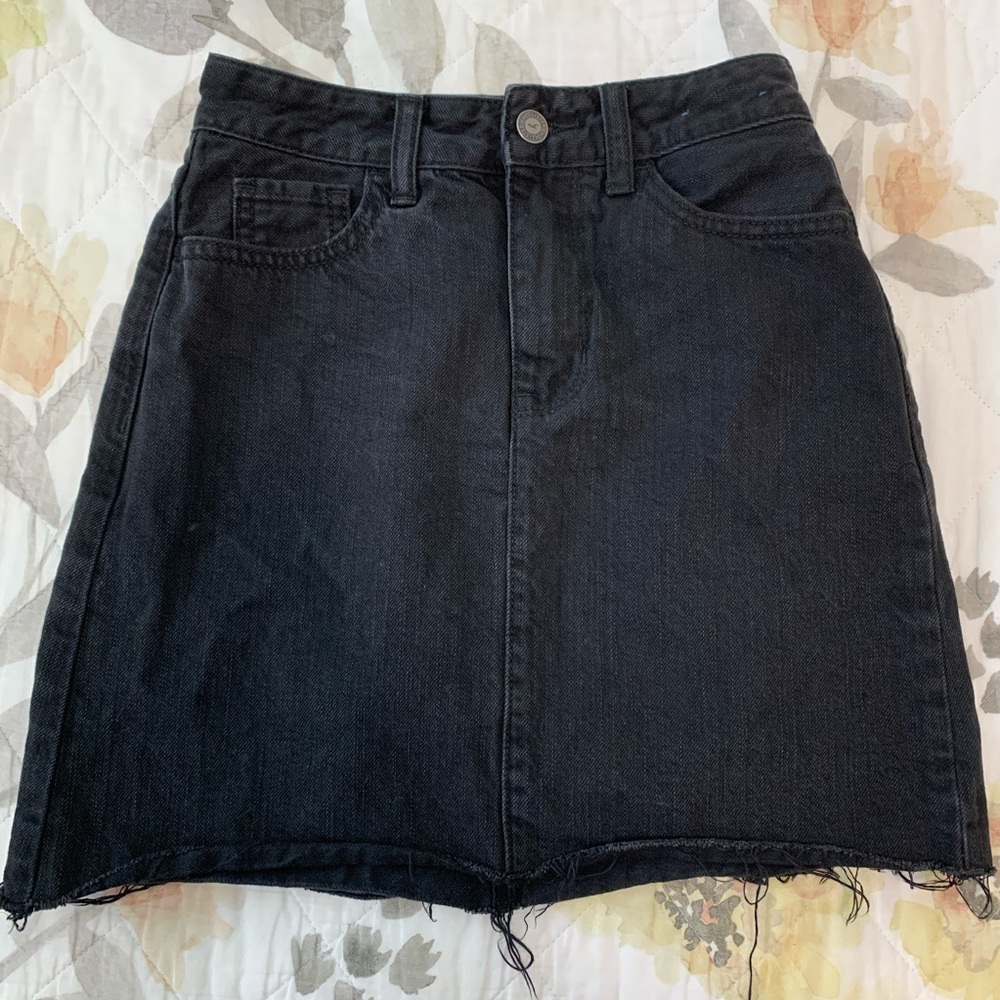 Hollister Black Ultra High Rise Denim Skirt